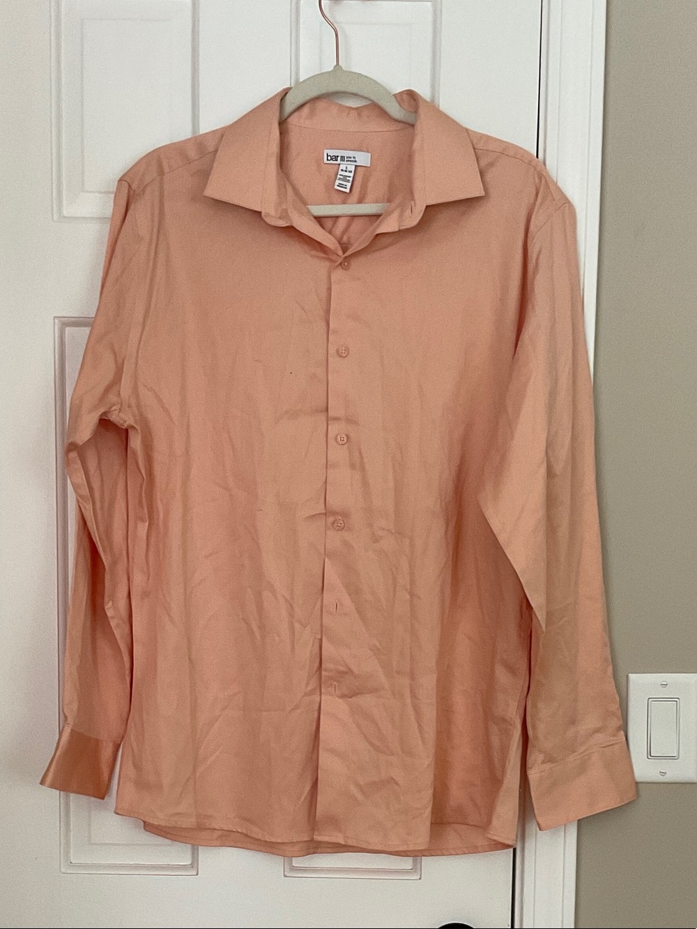 Bar III Coral-Peach Long Sleeve Dress Shirt